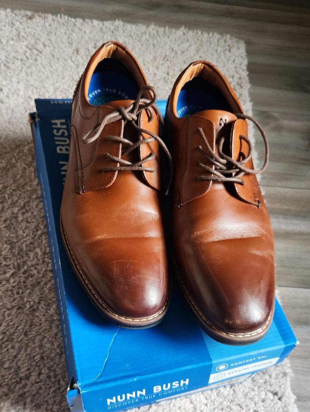 Nunn Bush Brown Leather Derby Shoes